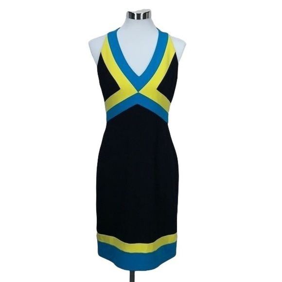 Muse‎ ColorBlock size 8 fitted knee length dress - Picture 1 of 12